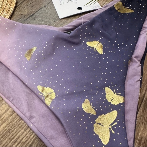 Beach Riot Vanessa Ombré Purple Butterfly Cheeky Bikini Bottom - Picture 6 of 7